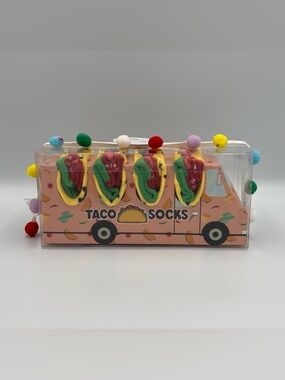 NEW Funny Joke Taco Truck Tacos Women's Size 9-11 (4) Socks Gift Box Set